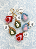 Felt House Keychain - Pink