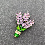 MQ Brooch - Glass & Rhinestone Lavender