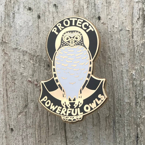 Bridget Farmer Enamel Pin - Protect Powerful Owls