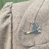 Bridget Farmer Enamel Pin In Flight - Yellow-tailed Cockatoo
