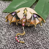 MQ Brooch - Rhinestone Enamel Dragon Purple