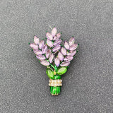 MQ Brooch - Glass & Rhinestone Lavender