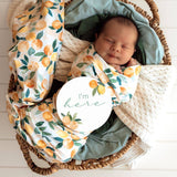 Jersey Wrap & Beanie Set - Sunny Citrus Organic
