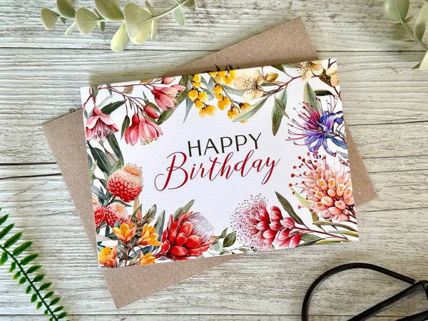 Card - Australian Native Florals Birthday