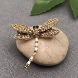 MQ Brooch - Rhinestone Dragonfly Blue