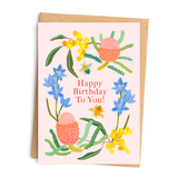 Australian Card - Happy Birthday Wildflower Bee 2