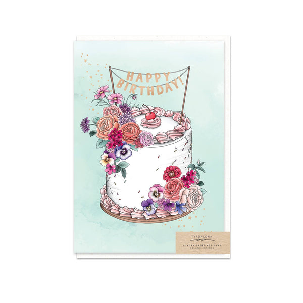 Typoflora Card - Birthday Cake