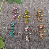 MQ Brooch - Rhinestone Enamel Dragon Purple