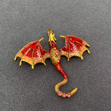MQ Brooch - Rhinestone Enamel Dragon Purple