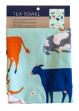 Tea Towel - Green Cows