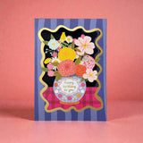 Paper Cut Card - Birthday Bloom Vase