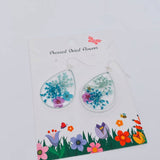 MQ Sml Dangles - Queen Anne's Lace & Daffodil Flowers Teardrop