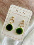 HxH Dangles - Organic Pebble Matte Black Marble