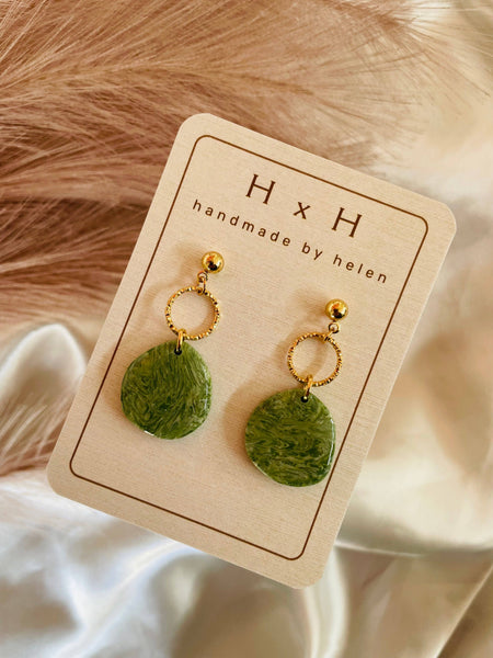 HxH Dangles - Organic Pebble Green Marble