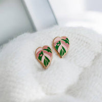 Occasionalish Earrings - Pink Princess Philodendron