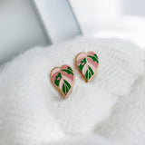 Occasionalish Earrings - Pink Princess Philodendron