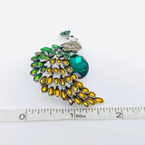 MQ Brooch - Enamel Colored Rhinestone Peacock