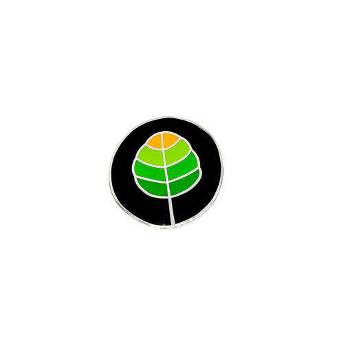 Red Parka Round Pin - Fagus Leaf