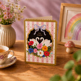 Paper Cut Card - Wedding Swan Garden