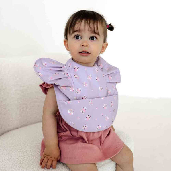 Frill Snuggle Bib - Lilac Bloom