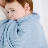 Pram Knitted Blanket - Celestial Blue