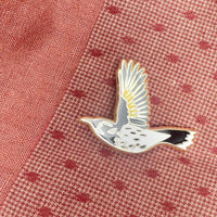Bridget Farmer Enamel Pin In Flight - New Holland Honeyeater