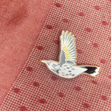Bridget Farmer Enamel Pin In Flight - New Holland Honeyeater