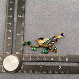 MQ Brooch - Magpie Standing on a Branch Enamel