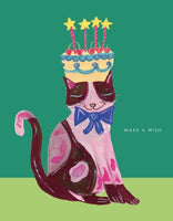 SNH Card - Birthday Cat with Cake Hat