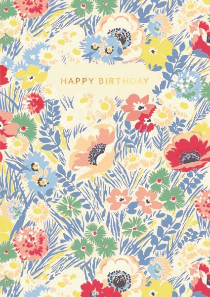 Cath Kidston Foil Card - Happy Birthday Meadow Floral