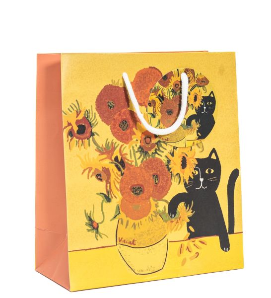 Gift Bag Medium - Van Gogh Sunflower Cat