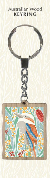 Wooden Keyring - WD - Kookaburra