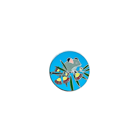 Red Parka Round Pin - Pygmy Possum