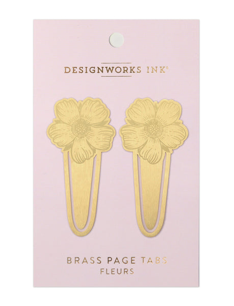Brass Page Tabs - Fleur