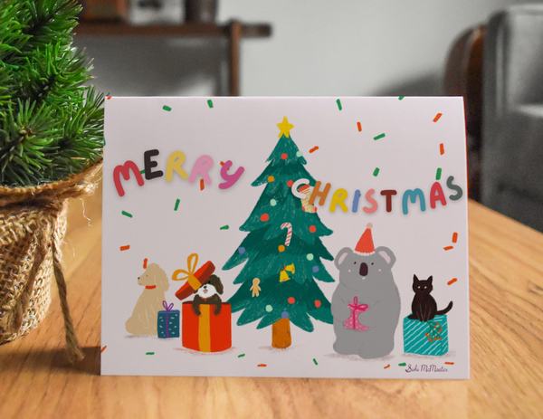 Suki McMaster Card - Christmas Koala and Pawsome