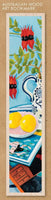 Wooden Bookmark - MV - Sturt Desert Pea & Lemons