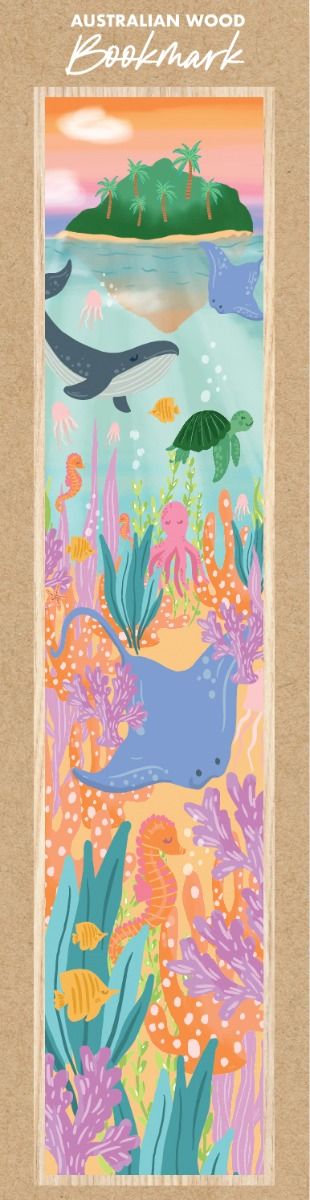 Wooden Bookmark - CW G'day - Reef – Mockingbird Lounge