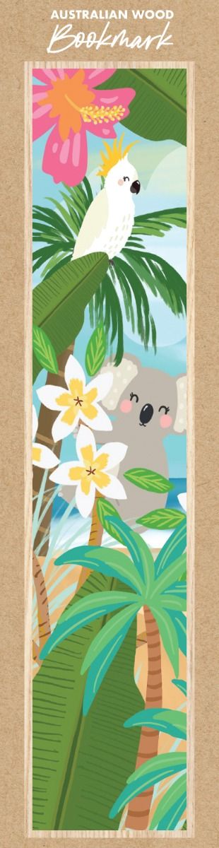Wooden Bookmark - CW G'day - Tropical Koala – Mockingbird Lounge