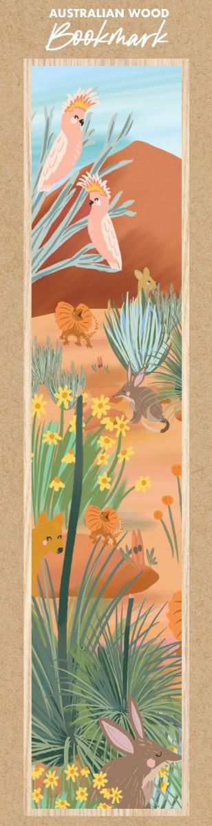 Wooden Bookmark - CW G'day - Desert – Mockingbird Lounge