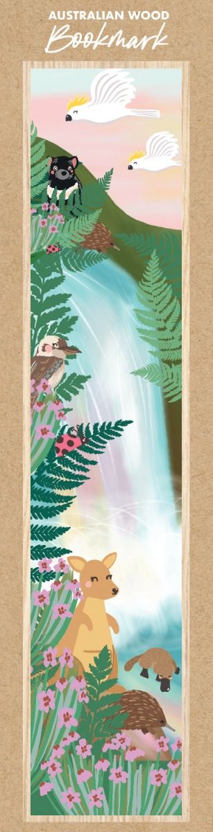Wooden Bookmark - CW G'day - Waterfall – Mockingbird Lounge