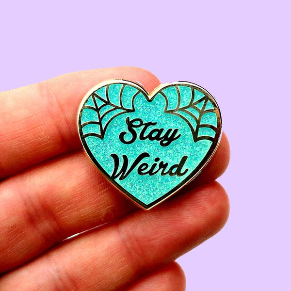 Jubly Umph Lapel Pin - Stay Weird Teal Heart