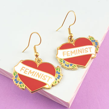 Jubly Umph Earrings - Feminist Heart