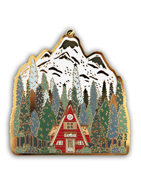 Bespoke Letterpress Enamel Christmas Ornament - Mountain House