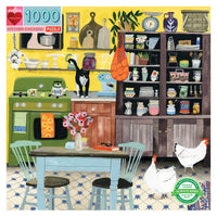 1000 Pc Puzzle - eeBoo - Kitchen Chickens