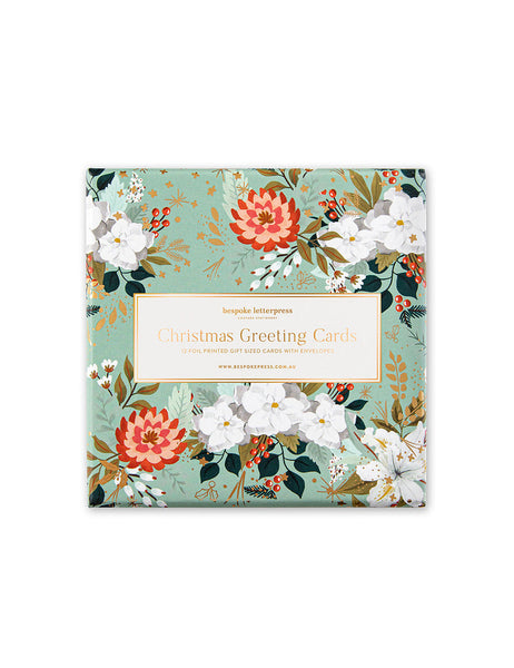 Bespoke Letterpress 12 Pack Greeting Card - Floral Fields