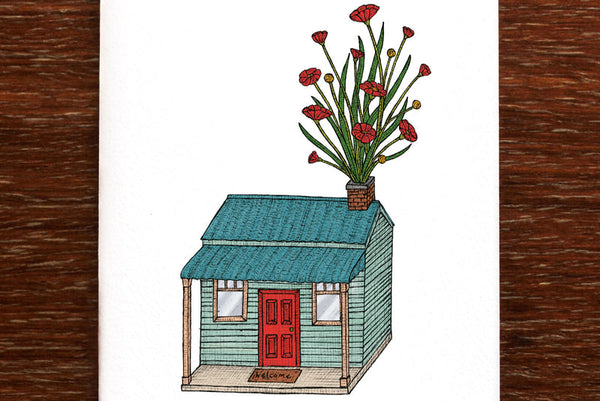 The Nonsense Maker Card - House with Flowers