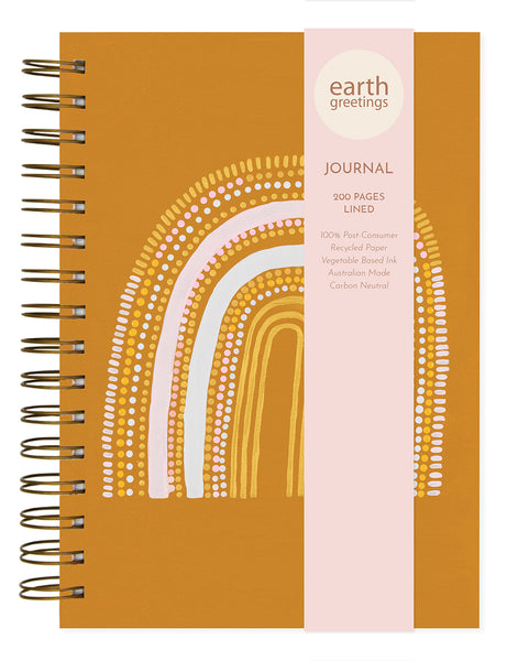 Earth Greetings Lined Journal - Ochre Rainbow