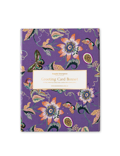 Bespoke Letterpress 10 Pack Greeting Card - Wondergarden Lilac
