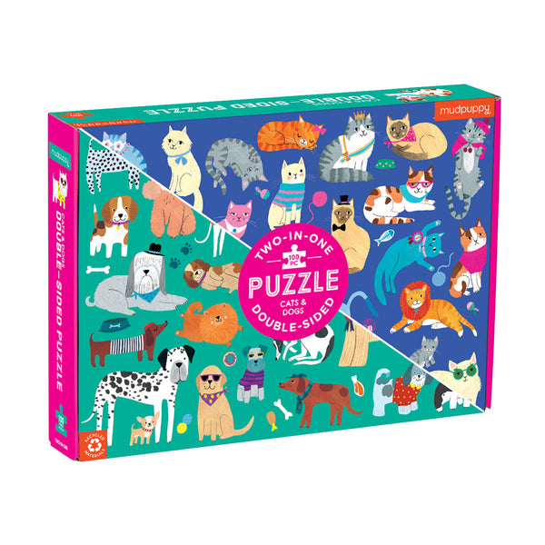 100 Pc Puzzle - Double Sided - Cats & Dogs