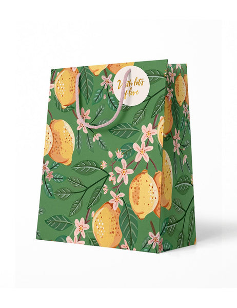 Bespoke Letterpress Gift Bag - Medium Lemons